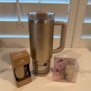 NEW 3pc Stanley Quencher, Ornament & Elf Lip Oil Holder Mug set